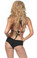Sex Symbol Triangle Bra and Shorts Trimmed with Rhinestones - Black