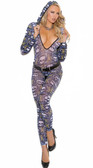 Elegant Moments Hooded Deep V Bodystocking