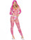 Elegant Moments Hooded Deep V Bodystocking in Tie Dye Print