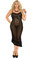 Elegant Moments Queen Mesh Gown with Asymmetrical Lace Insert