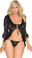Elegant Moments Queen Long Sleeve Jacket and Matching G-String