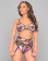 Fearless and Fun Lingerie Sexy Three Piece Set Purple Swirles