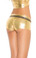 Elegant Moments Queen Size Lame Booty Shorts with Ruched Back - Gold