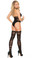 Elegant Moments Wave Pattern Crotchless Teddy and Matching Stockings - One Size