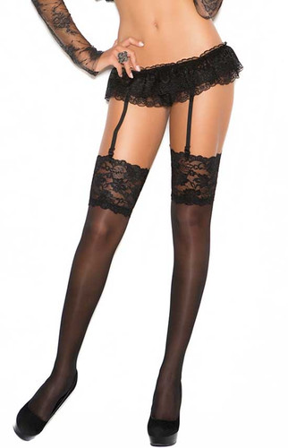 Elegant Moments Sheer Thigh Hi with 5 Inch Lace Top