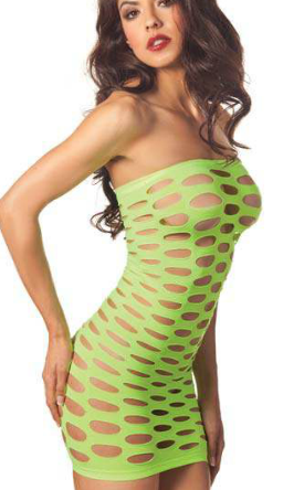Ravewear Oval Cut Out Tube Dress - Neon Lime