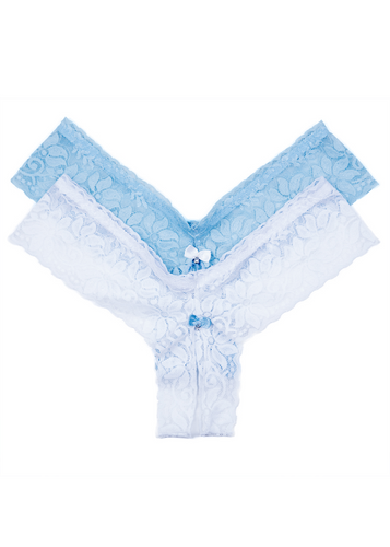 Oh la la Cheri Bridal Crotchless Lace Tanga with Bow and Gem Detail 