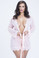 Oh la la Cheri Bridal Eyelash lace robe and G-string - Queen Size - Pink