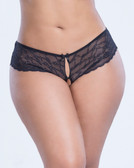 Oh La La Cheri Lacey Racy Panty - Queen Size - Black
