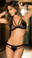 Mapale Sheer Mesh Bra and Panty Set - Black
