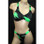 Starwear USA Mora Retro Cut 2 Piece Bikini Swimsuit - Green Brush Strokes