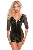 Allure Lingerie Vinyl and Fishnet Mini Dress