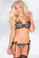 Be Wicked Black and Cream Lace and Satin Bra Set