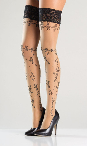 Be Wicked Floral Design Thigh High