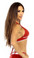 Fit By M Sexy Burn Adjustable Tie Athletic Ring Girl Gym Halter Top - Red/White