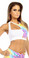 Fit By M Sexy Cut Out Flex Racer Back Supportive Sports Bra Top - White/Hearts