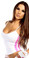 Fit By M Sexy Neon Trim Balance Work Out Triple Stripe Fitness Full Coverage Top - White/Hot Pink