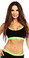 Fit By M Sexy Neon Trim Fit Principle Athletic Crop Top Sports Bra Top - Black/Neon Green