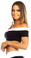 Fit By M Sexy Off Shoulder Namaste Yoga Work Out Gym Top - Black/White