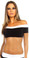 Fit By M Sexy Off Shoulder Namaste Yoga Work Out Gym Top - Black/White
