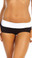 Fit By M Sexy Balance Roll Down Top Athletic Yoga Hot Pants - Black/White