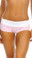 Fit By M Sexy Balance Roll Down Top Athletic Yoga Hot Pants - Baby Pink/White