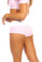 Fit By M Sexy Balance Roll Down Top Athletic Yoga Hot Pants - Baby Pink/White
