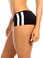 Fit By M Sexy Neon Trim Balance Work Out Triple Stripe Fitness Full Coverage Short - Black/White