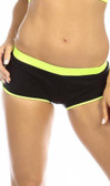Fit By M Sexy Neon Trim Fit Super Set Low Rise Athletic Gym Shorts - Black/N.Yellow