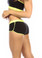 Fit By M Sexy Neon Trim Fit Super Set Low Rise Athletic Gym Shorts - Black/N.Yellow