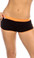 Fit By M Sexy Neon Trim Fit Super Set Low Rise Athletic Gym Shorts - Black/N.Orange