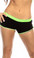 Fit By M Sexy Neon Trim Fit Super Set Low Rise Athletic Gym Shorts - Black/N.Green