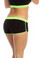Fit By M Sexy Neon Trim Fit Super Set Low Rise Athletic Gym Shorts - Black/N.Green
