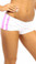 Fit By M Sexy Neon Trim Triple Stripe Fitness Core Mini Work Out Shorts - White/Hot Pink