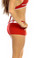 Fit By M Sexy Sport Band Low Rise Belted Ring Girl Core Gym Shorts - Red/White