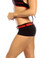 Fit By M Sexy Sport Band Low Rise Belted Ring Girl Core Gym Shorts - Black/Red