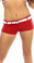 Fit By M Sexy Sport Band Low Rise Belted Ring Girl Core Gym Shorts - Red/White