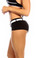 Fit By M Sexy Sport Band Low Rise Belted Ring Girl Core Gym Shorts - Black/White