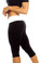 Fit By M Sexy Roll Down Sport Band Stretch To Fit Shred Capri Yoga Leggings -  Black/White