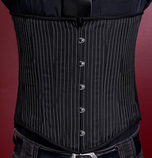 Timeless Trends Mens Black Pinstriped Corset