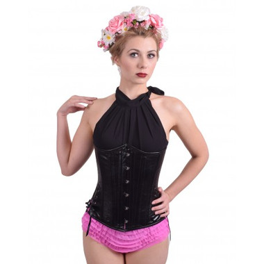 Timeless Trends Black Leather Long Corset