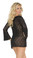 Elegant Moments Long Sleeve Lace Night Shirt and Matching G-String - Plus