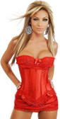 Daisy Corset Plus Strapless Corset, Thong and Skirt Skirt Set