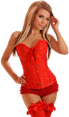 Daisy Corset Red Embroidered Burlesque Corset
