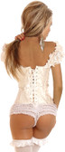 Daisy Corset Steel Boned Embroidered Peasant Top Corset