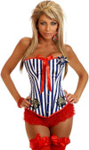 Daisy Corset Navy/White Plus Size "Pin-Up Sailor" Burlesque Corset