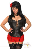 Daisy Corset Plus Size Faux Leather Lace-Up Corset