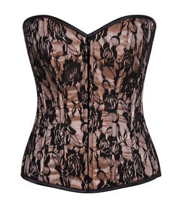 Daisy Corset Lavish Tan Lace Front Zipper Corset