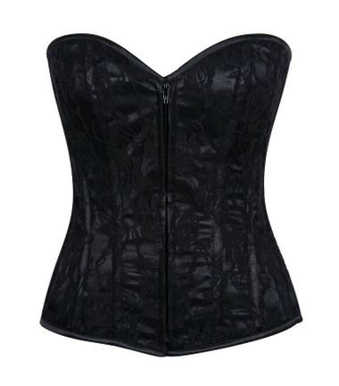 Daisy Corset Lavish Black Lace Front Zipper Corset