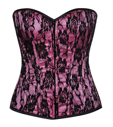 Daisy Corset Lavish Pink Lace Front Zipper Corset